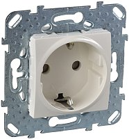 Розетка с заземлением без рамки Schneider Electric Unica 1-м. шторки бежевый